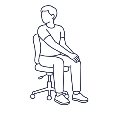 Illustration of a seated spinal twist